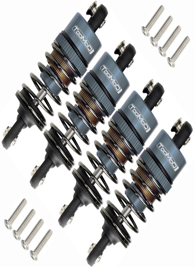 TOOMOD 1/10 50MM RC Oil filled Shock Absorbers kit for Tamiya TT-01 TT-02 M03 M04 M05 M06 TA05 1:10 On Road Car Upgrades Replace Parts (Grey) - Image 1